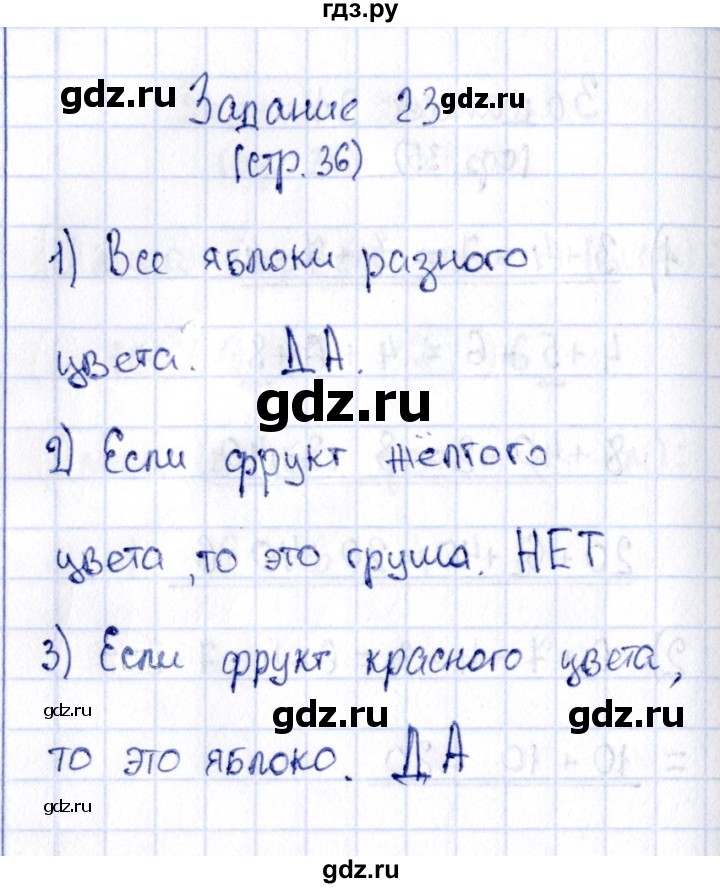 ГДЗ по математике 2 класс Моро рабочая тетрадь часть 1. страница - 36, Решебник №4 2016