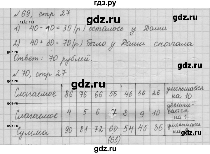 ГДЗ по математике 2 класс Моро рабочая тетрадь часть 2. страница - 27, Решебник №2 2016