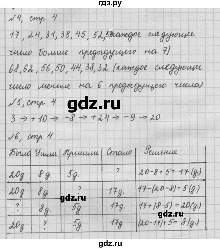 ГДЗ по математике 2 класс Моро рабочая тетрадь часть 2. страница - 4, Решебник №2 2016