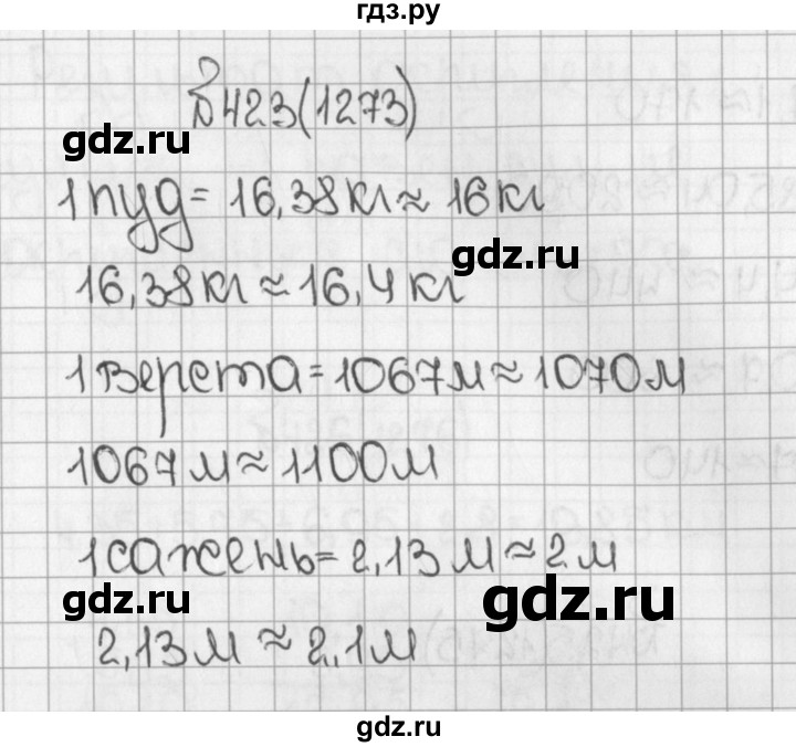 ГДЗ по математике 5 класс  Виленкин   учебник 2015. упражнение - 1273 (423), Решебник №1