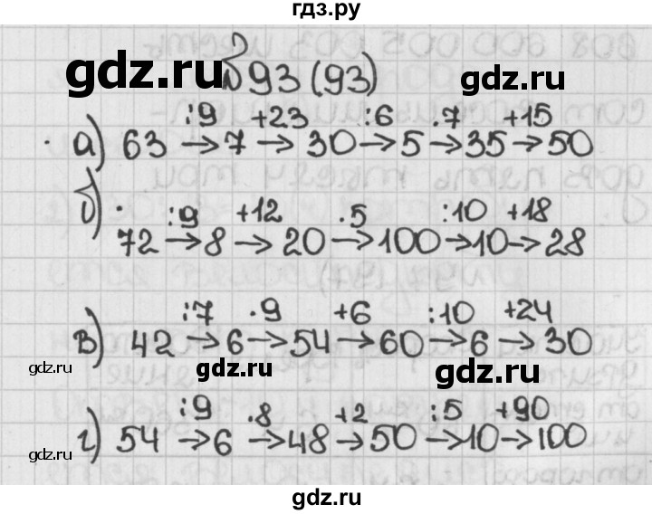 ГДЗ по математике 5 класс  Виленкин   учебник 2015. упражнение - 93 (93), Решебник №1
