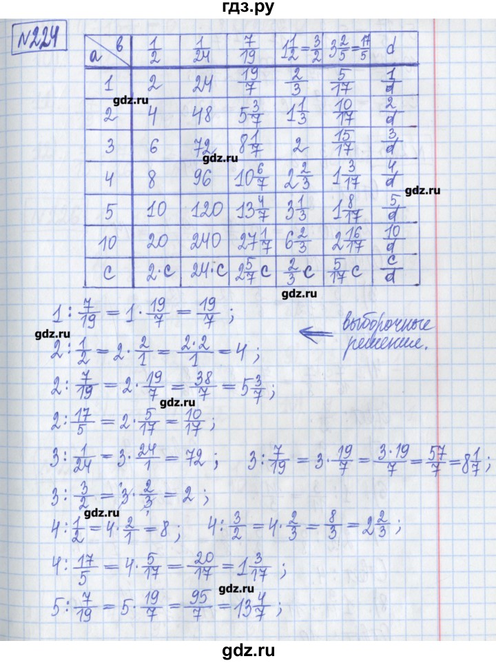 ГДЗ по математике 5 класс  Муравин Рабочая тетрадь   задание - 224, Решебник №1