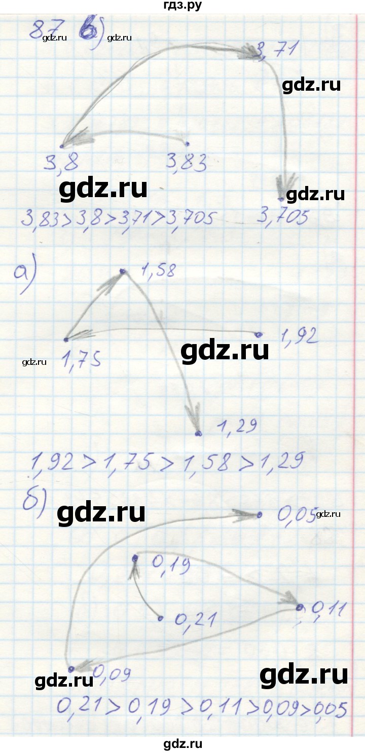 ГДЗ по математике 6 класс Бунимович тетрадь тренажёр  упражнение - 87, Решебник №2