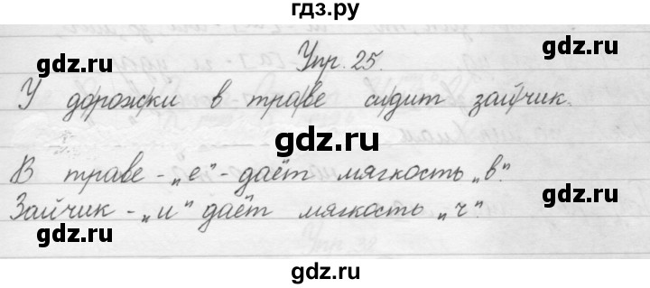 ГДЗ по русскому языку 1 класс  Бунеев   упражнение - 25, Решебник №1