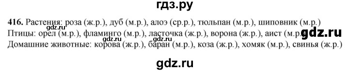 ГДЗ по русскому языку 3 класс  Рамзаева   упражнение - 416, Решебник 2025