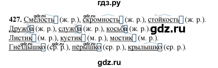 ГДЗ по русскому языку 3 класс  Рамзаева   упражнение - 427, Решебник 2025
