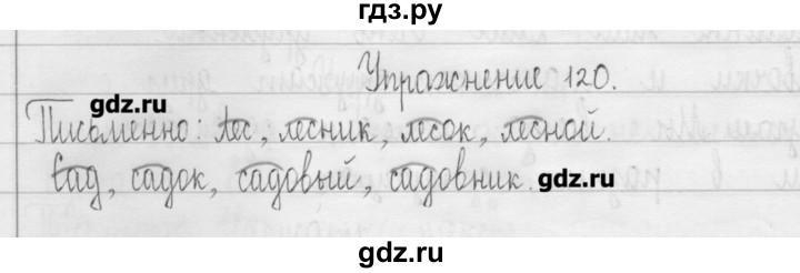 ГДЗ по русскому языку 3 класс  Рамзаева   упражнение - 120, Решебник