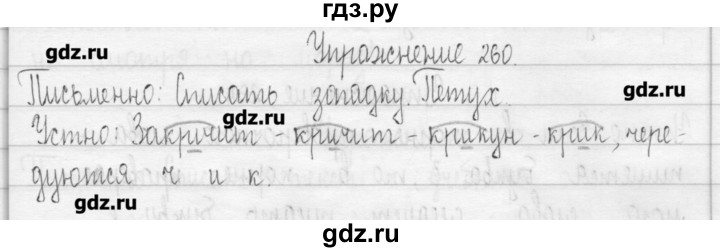 ГДЗ по русскому языку 3 класс  Рамзаева   упражнение - 260, Решебник