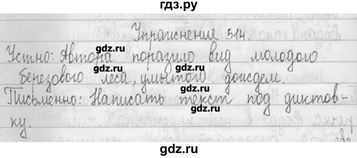 ГДЗ по русскому языку 3 класс  Рамзаева   упражнение - 514, Решебник