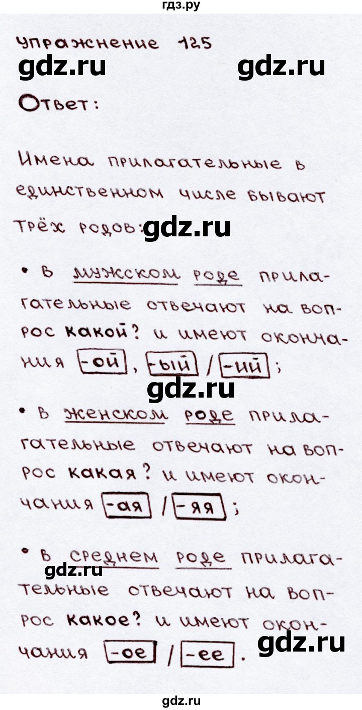 ГДЗ по русскому языку 3 класс  Канакина   часть 2 / упражнение - 125, Решебник 2015 №3