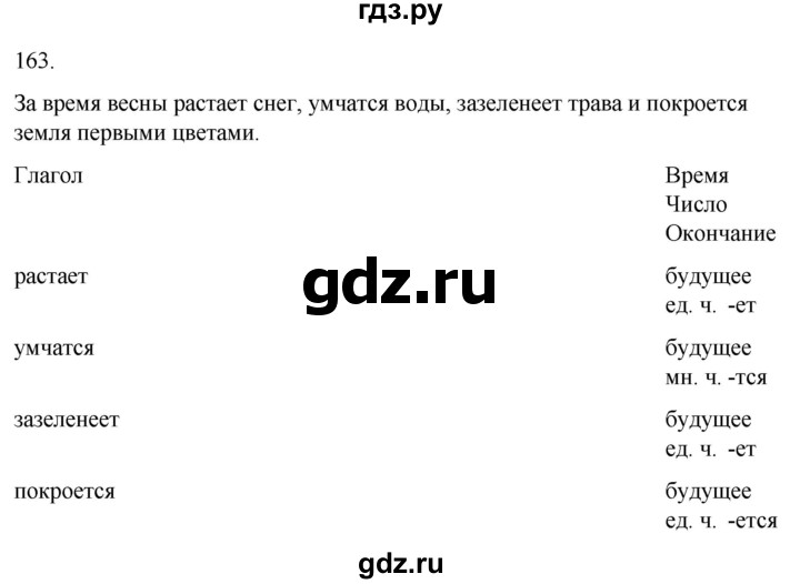 ГДЗ по русскому языку 3 класс Климанова часть 2 / упражнение - 163, Решебник 2024