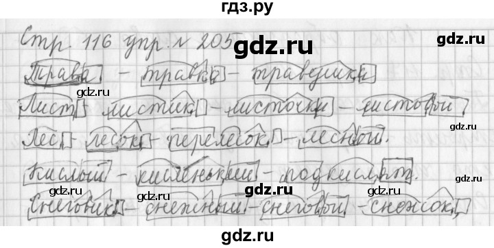ГДЗ по русскому языку 3 класс Климанова часть 1 / упражнение - 205, Решебник №1 2014