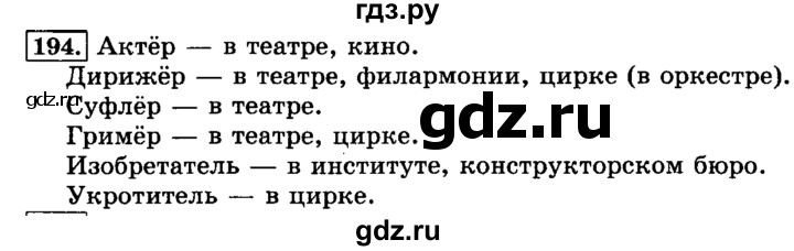 ГДЗ по русскому языку 3 класс Климанова часть 1 / упражнение - 194, Решебник №2 2014