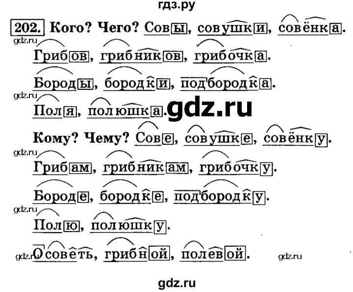 ГДЗ по русскому языку 3 класс Климанова часть 1 / упражнение - 202, Решебник №2 2014