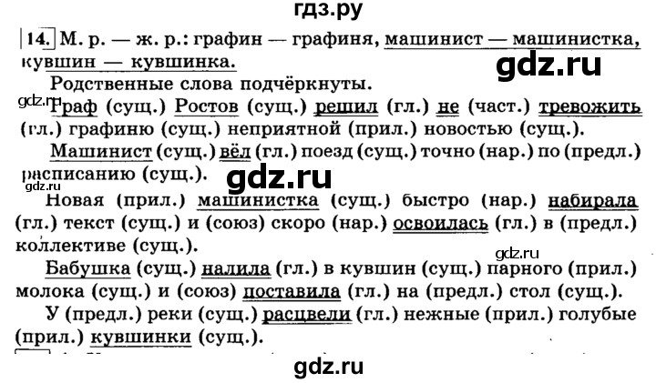ГДЗ по русскому языку 3 класс Климанова часть 2 / упражнение - 14, Решебник №2 2014