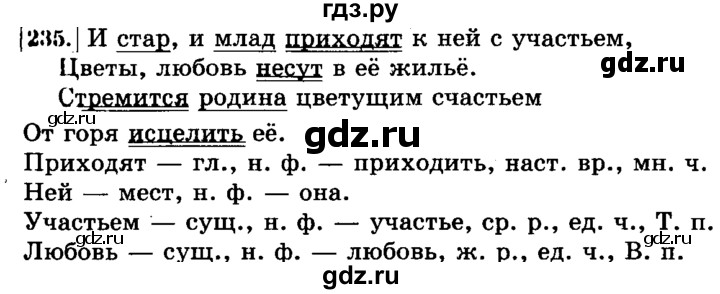 ГДЗ по русскому языку 3 класс Климанова часть 2 / упражнение - 235, Решебник №2 2014