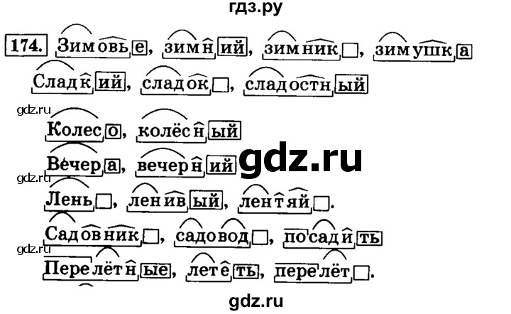 ГДЗ по русскому языку 4 класс Климанова часть 1 / упражнение - 174, Решебник №2 2014