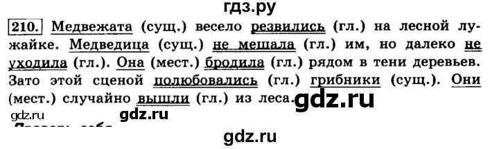 ГДЗ по русскому языку 4 класс Климанова часть 1 / упражнение - 210, Решебник №2 2014