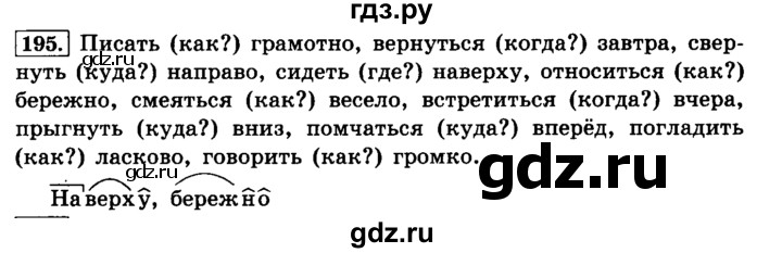 ГДЗ по русскому языку 4 класс Климанова часть 2 / упражнение - 195, Решебник №2 2014