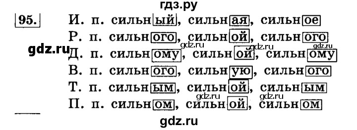 ГДЗ по русскому языку 4 класс Климанова часть 2 / упражнение - 95, Решебник №2 2014