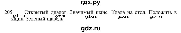 ГДЗ по русскому языку 5 класс  Разумовская   упражнение - 205, Решебник к учебнику 2022