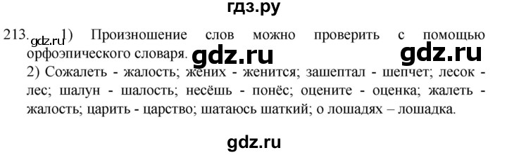 ГДЗ по русскому языку 5 класс  Разумовская   упражнение - 213, Решебник к учебнику 2022