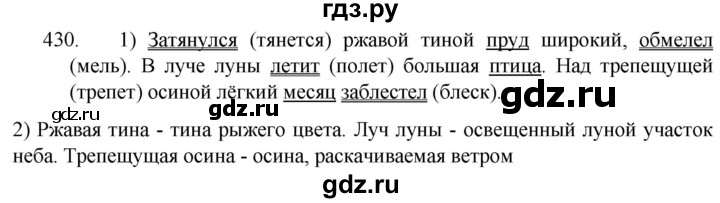 ГДЗ по русскому языку 5 класс  Разумовская   упражнение - 430, Решебник к учебнику 2022