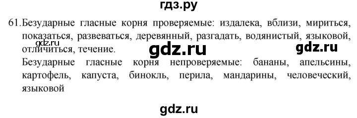 ГДЗ по русскому языку 5 класс  Разумовская   упражнение - 61, Решебник к учебнику 2022