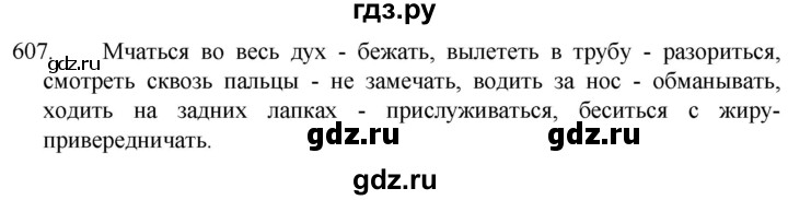 ГДЗ по русскому языку 5 класс  Разумовская   упражнение - 607, Решебник к учебнику 2022