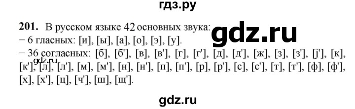 ГДЗ по русскому языку 5 класс Разумовская упражнение - 201, Решебник к учебнику 2023