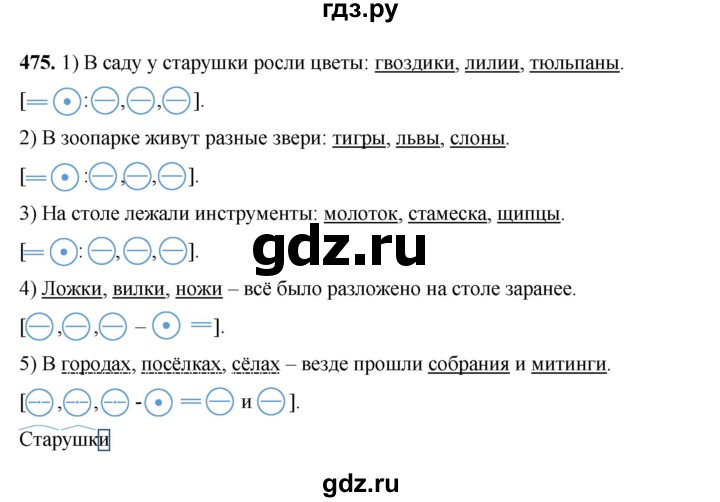 ГДЗ по русскому языку 5 класс Разумовская упражнение - 475, Решебник к учебнику 2023