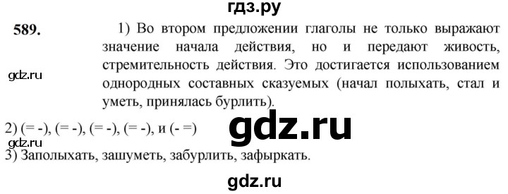 ГДЗ по русскому языку 5 класс Разумовская упражнение - 589, Решебник к учебнику 2023