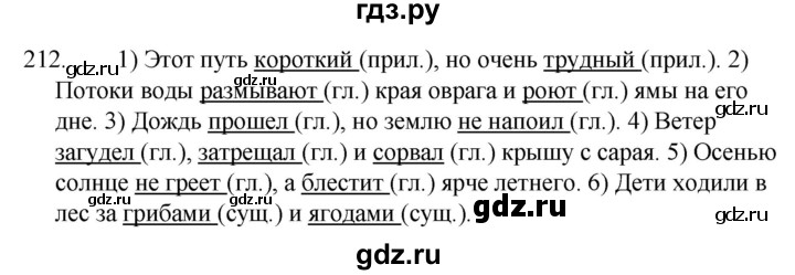 ГДЗ по русскому языку 5 класс Ладыженская упражнение - 212, Решебник к учебнику 2021