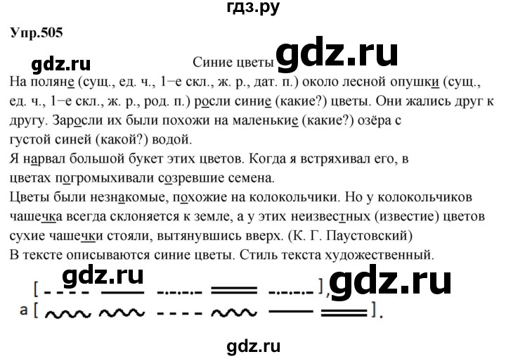 ГДЗ по русскому языку 5 класс Ладыженская упражнение - 505, Решебник 2021