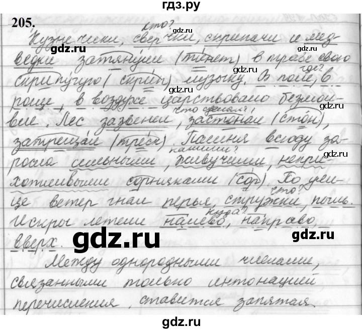 ГДЗ по русскому языку 5 класс Ладыженская упражнение - 205, Решебник №1 2019