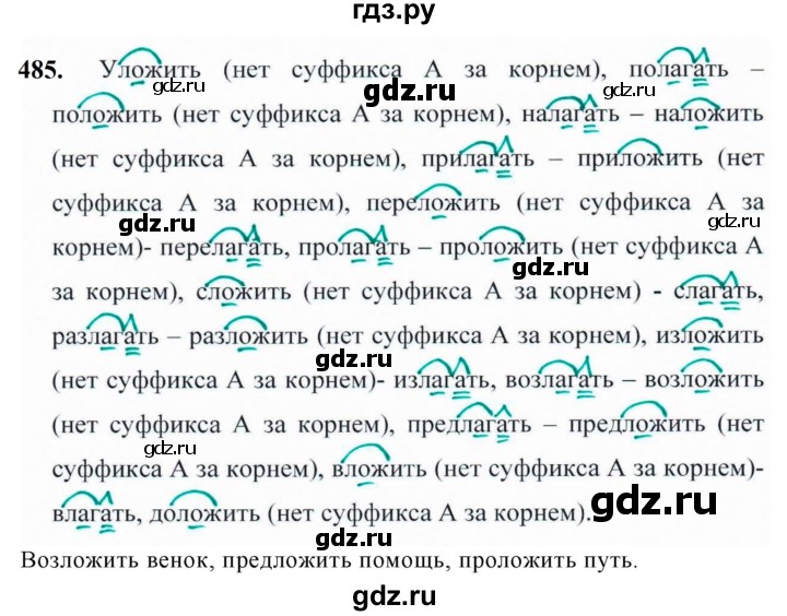ГДЗ по русскому языку 5 класс Ладыженская упражнение - 485, Решебник №1 2019