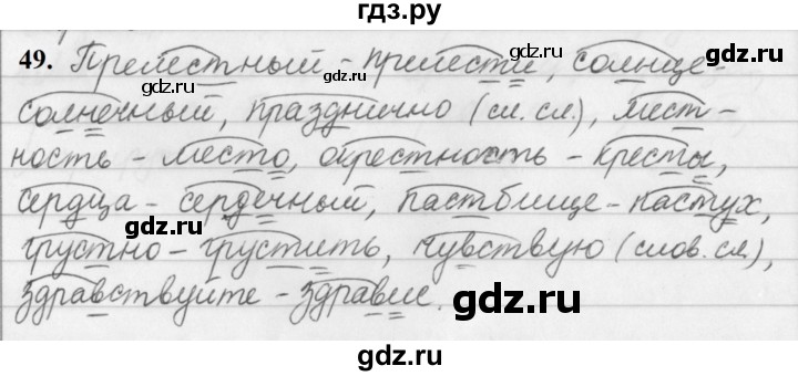 ГДЗ по русскому языку 5 класс Ладыженская упражнение - 49, Решебник №1 2019