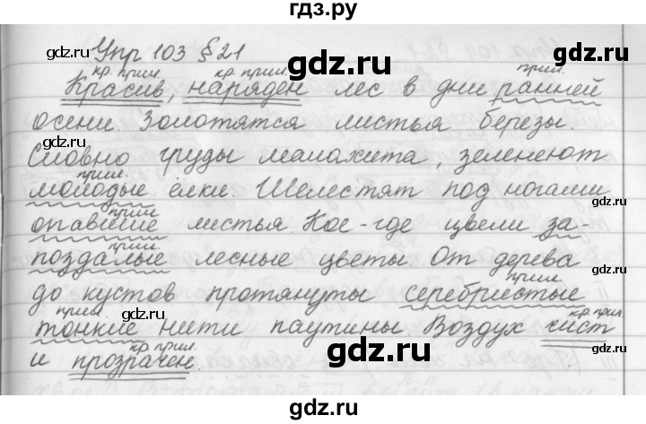 ГДЗ по русскому языку 5 класс Ладыженская упражнение - 103, Решебник 2016