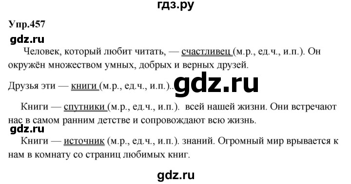 ГДЗ по русскому языку 5 класс  Ладыженская   упражнение - 457, Решебник 2023