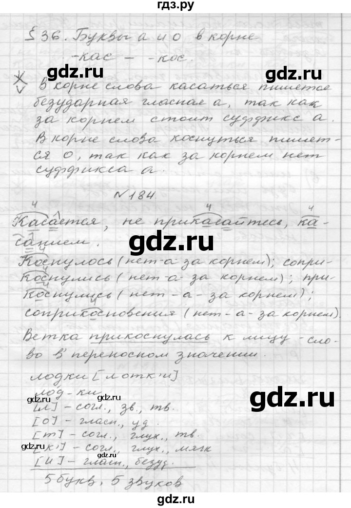 ГДЗ по русскому языку 6 класс  Ладыженская   упражнение - 184, Решебник к учебнику 2016