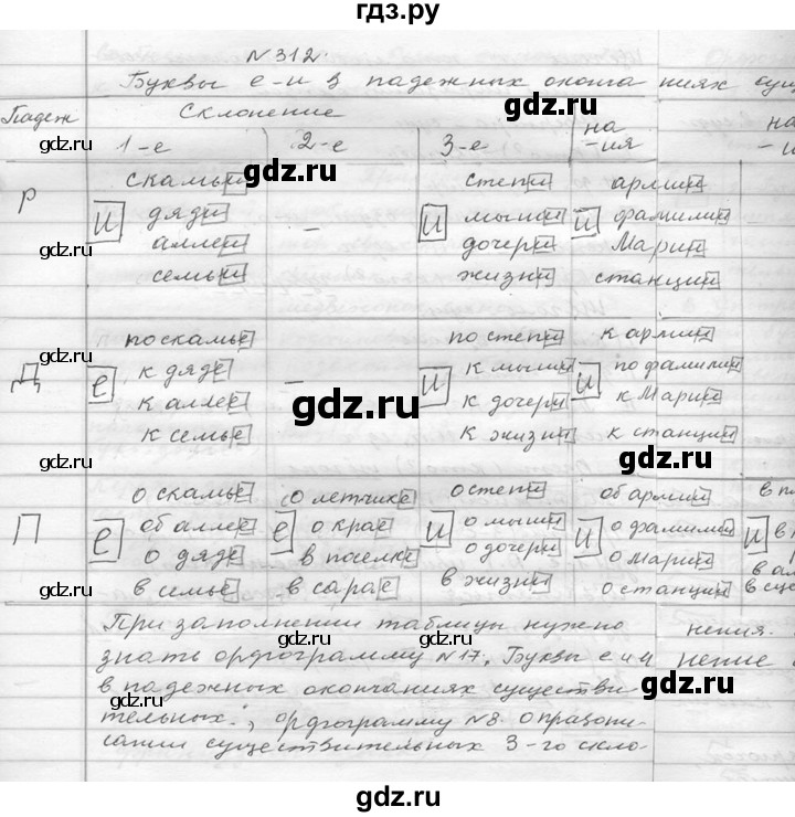 ГДЗ по русскому языку 6 класс  Ладыженская   упражнение - 312, Решебник к учебнику 2016