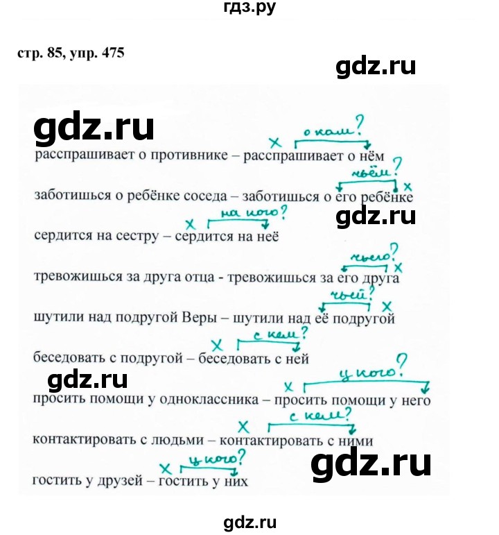 ГДЗ по русскому языку 6 класс  Ладыженская   упражнение - 475, Решебник к учебнику 2016