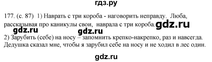 ГДЗ по русскому языку 6 класс  Ладыженская   упражнение - 177, Решебник №1 к учебнику 2022