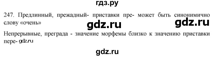 ГДЗ по русскому языку 6 класс  Ладыженская   упражнение - 247, Решебник №1 к учебнику 2022