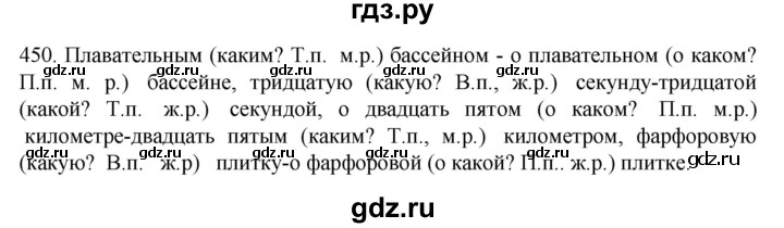 ГДЗ по русскому языку 6 класс  Ладыженская   упражнение - 450, Решебник №1 к учебнику 2022