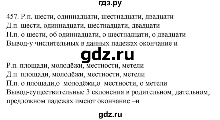 ГДЗ по русскому языку 6 класс  Ладыженская   упражнение - 457, Решебник №1 к учебнику 2022