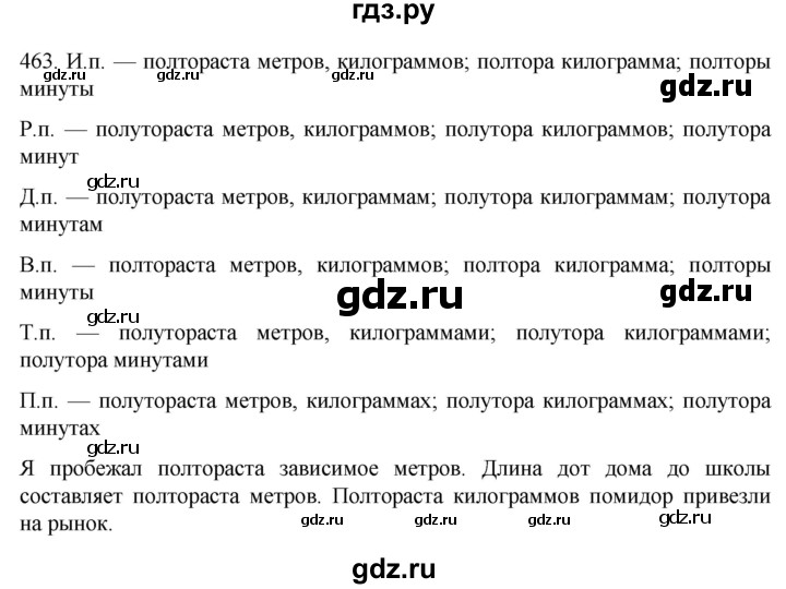 ГДЗ по русскому языку 6 класс  Ладыженская   упражнение - 463, Решебник №1 к учебнику 2022