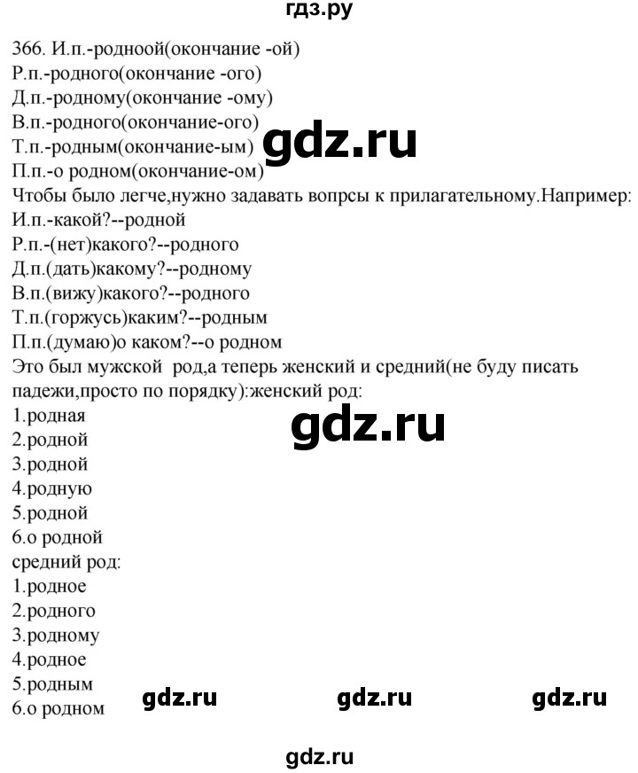 ГДЗ по русскому языку 6 класс Ладыженская упражнение - 366, Решебник №1 2022