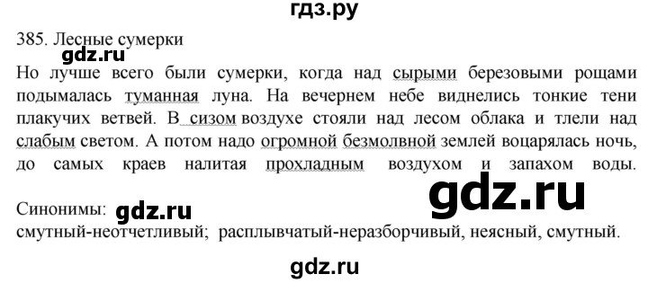 ГДЗ по русскому языку 6 класс Ладыженская упражнение - 385, Решебник №1 2022
