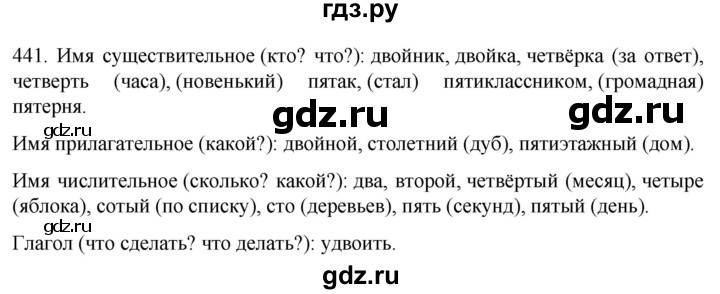 ГДЗ по русскому языку 6 класс Ладыженская упражнение - 441, Решебник №1 2022